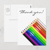 Carte Postale crayons de couleur (Devant / Derrière)