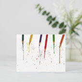 Carte Postale Crayons de couleur (Debout devant)