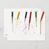 Carte Postale Crayons de couleur (Devant / Derrière)