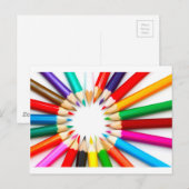 Carte Postale Crayons de couleur (Devant / Derrière)