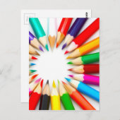 Carte Postale Crayons de couleur (Devant / Derrière)