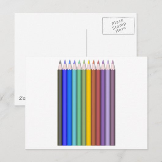Carte Postale Crayons de couleur (Devant / Derrière)