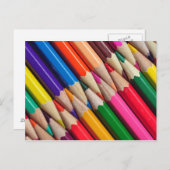 Carte Postale crayons de couleur crayons arrière - plan texture (Devant / Derrière)