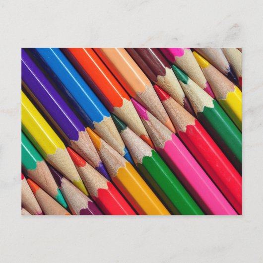 Carte Postale crayons de couleur crayons arrière - plan texture (Devant)