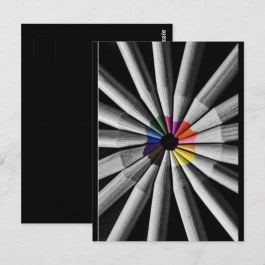 Carte Postale Crayons de spectre de couleurs (Devant / Derrière)
