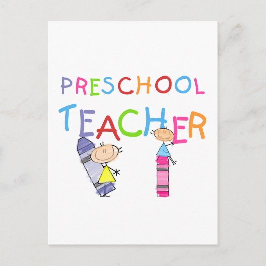 Carte Postale Crayons T-shirts et cadeaux pour enseignants de ma (Devant)