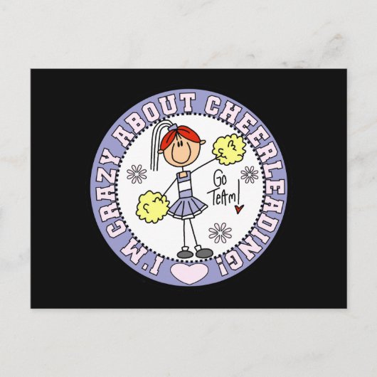 Carte Postale Crazy À propos Cheerleader T-shirts et cadeaux (Devant)
