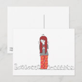 CARTE POSTALE CRAZY BUNNY LADY (Devant / Derrière)