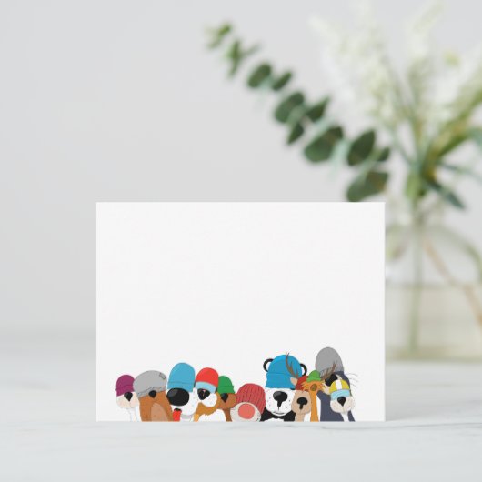 Carte Postale Crazy cap animals skateboard (Debout devant)