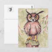 Carte Postale Crazy Cute Owl (Devant / Derrière)