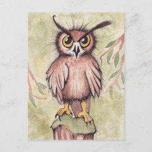 Carte Postale Crazy Cute Owl