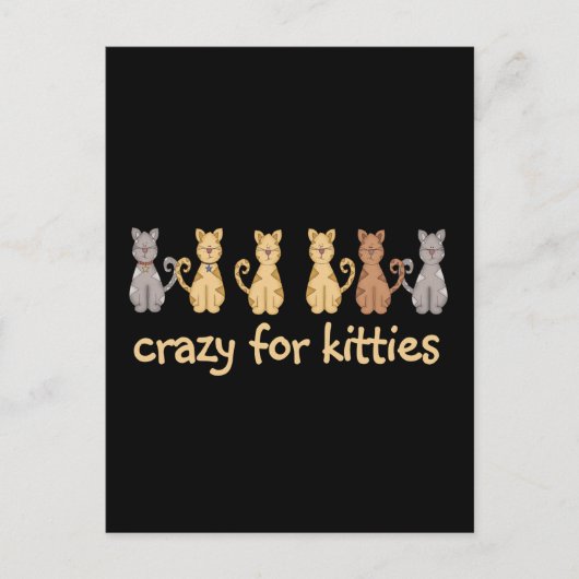 Carte Postale Crazy For Kitties T-shirts et cadeaux (Devant)