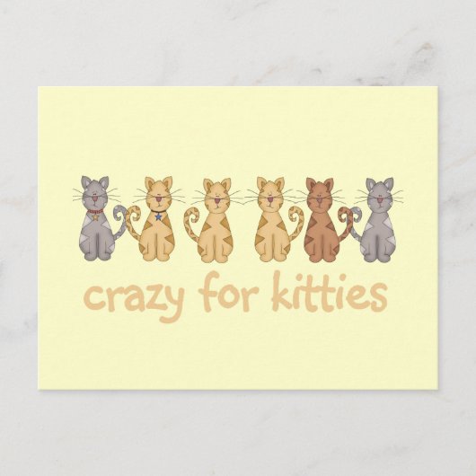 Carte Postale Crazy For Kitties T-shirts et cadeaux (Devant)