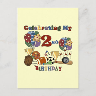 Carte Postale Crazy For Sports 2e Anniversaire T-shirts et cadea