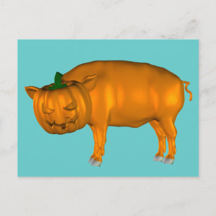 Carte Postale Crazy Halloween Cochon