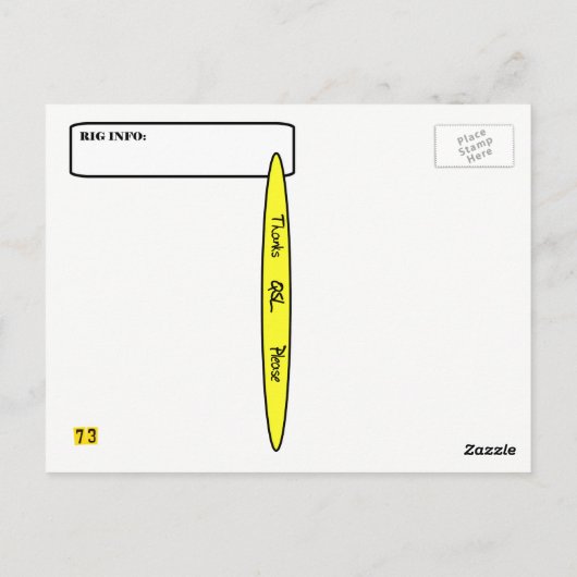 Carte Postale Crazy Ham Radio Rig avec Hula Girl Lamp QSL Card (Dos)