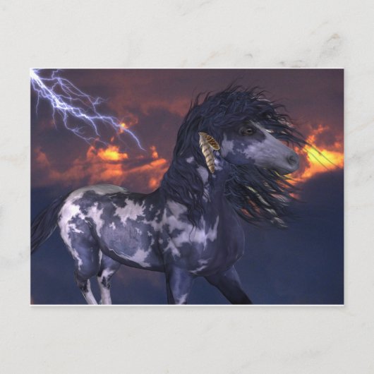 Carte Postale Crazy Horse bleu (Devant)