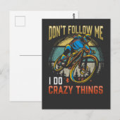 Carte Postale Crazy Mountainbike Rider Vélo Witty Biker (Devant / Derrière)