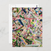 Carte Postale Crazy Quilt dans les couleurs du printemps (Devant / Derrière)