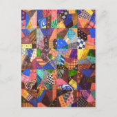 Carte Postale Crazy Quilt Patchwork Quilt Art géométrique Abstra (Devant)