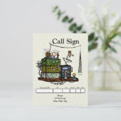 Carte Postale Crazy Radios et Owl QSL Card (Debout devant)