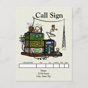 Carte Postale Crazy Radios et Owl QSL Card