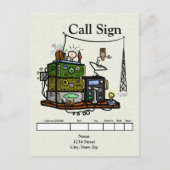 Carte Postale Crazy Radios et Owl QSL Card (Devant)