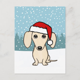 Carte Postale Cream Dachshund Holiday mignon Wiener Chien person