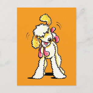 Carte Postale Cream Labradoodle temps de jeu