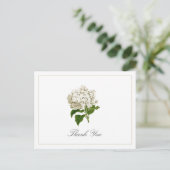 Carte Postale Cream White Hydrangea Bloom Traditional Thank You (Debout devant)