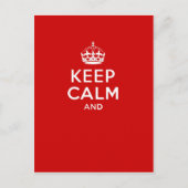 Carte Postale Create your own 'Keep Calm and carry on' crown red (Devant)