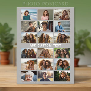 Carte Postale créateur de collage photo de 18 - avec 1 ligne de