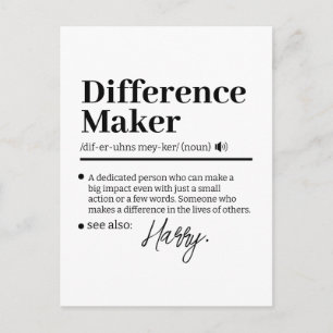 Carte Postale Créateur de différence personnalisé, cadeau d'appr