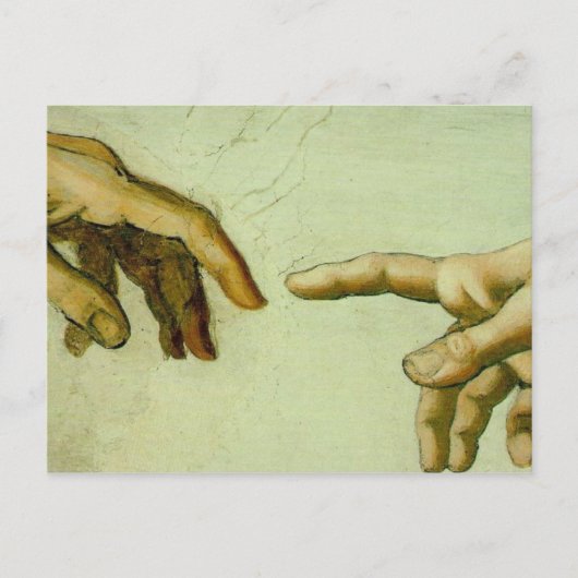 Carte Postale Création d'Adam (détail-mains) (Devant)