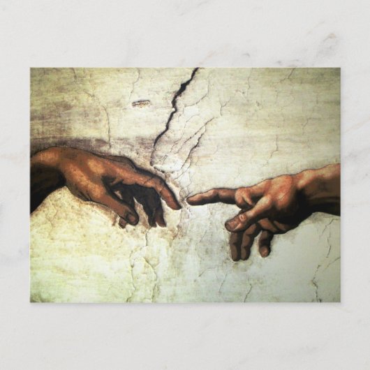 Carte Postale Création d'Adam - mains Michaël Angelo 1475 - 1564 (Devant)