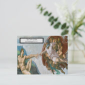 Carte Postale Création d'Adam par Michel-Ange (Debout devant)