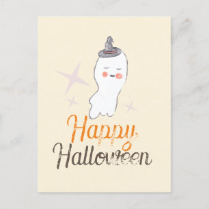 Carte Postale Création de dessin animé fantôme rétro pour Hallow