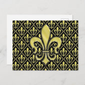 Carte Postale Création de Fleur de Lis de Mardi Gras Cool (Devant / Derrière)