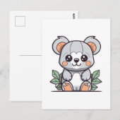 Carte Postale Création de Koala Vector Magique Kawaii (Devant / Derrière)