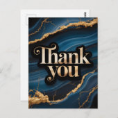 Carte Postale Création de remerciements élégants avec du bleu et (Devant / Derrière)