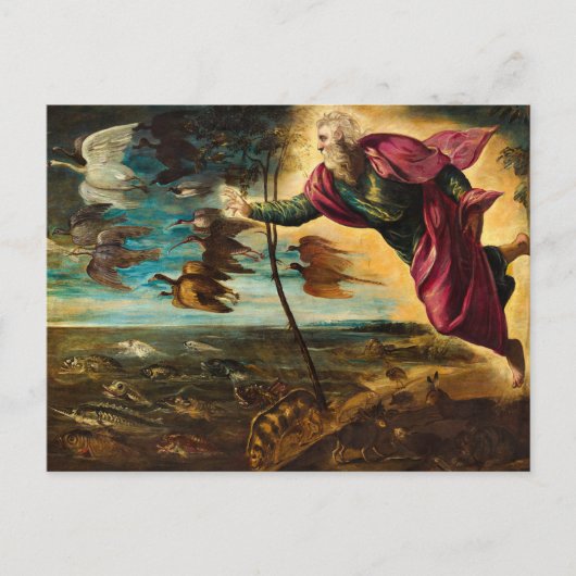 Carte Postale Création des Animaux, 1553 par Jacopo Tintoretto (Devant)