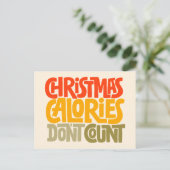 Carte Postale Création drôle de Noël : les calories ne comptent  (Debout devant)