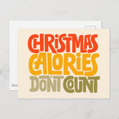 Carte Postale Création drôle de Noël : les calories ne comptent  (Devant / Derrière)