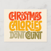 Carte Postale Création drôle de Noël : les calories ne comptent  (Devant)