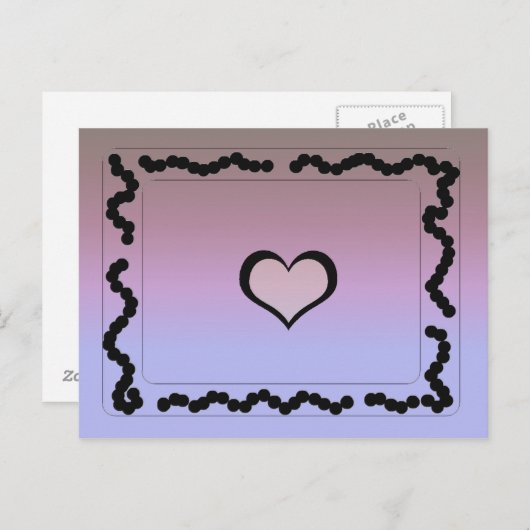 Carte Postale Création élégante noire et violette (Devant / Derrière)