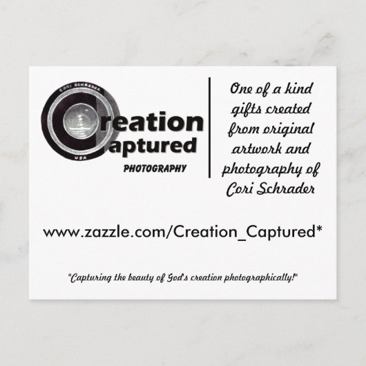 Carte postale Création photo capturée (Devant)