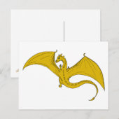 Carte postale Créations Dragon Incandescent - Or (Devant / Derrière)