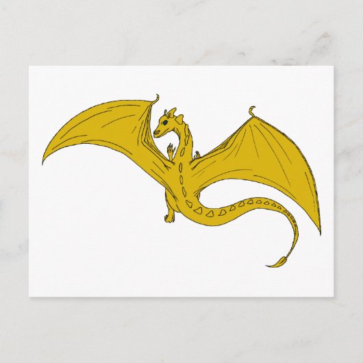 Carte postale Créations Dragon Incandescent - Or (Devant)