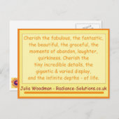 Carte Postale Créative 10 autres choses à Cherish (Devant / Derrière)