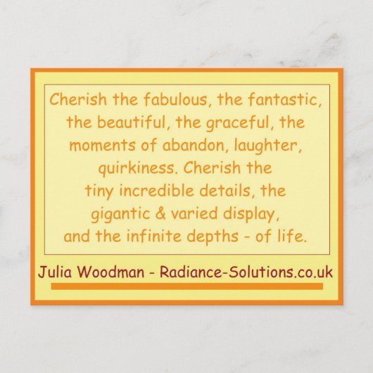 Carte Postale Créative 10 autres choses à Cherish (Devant)